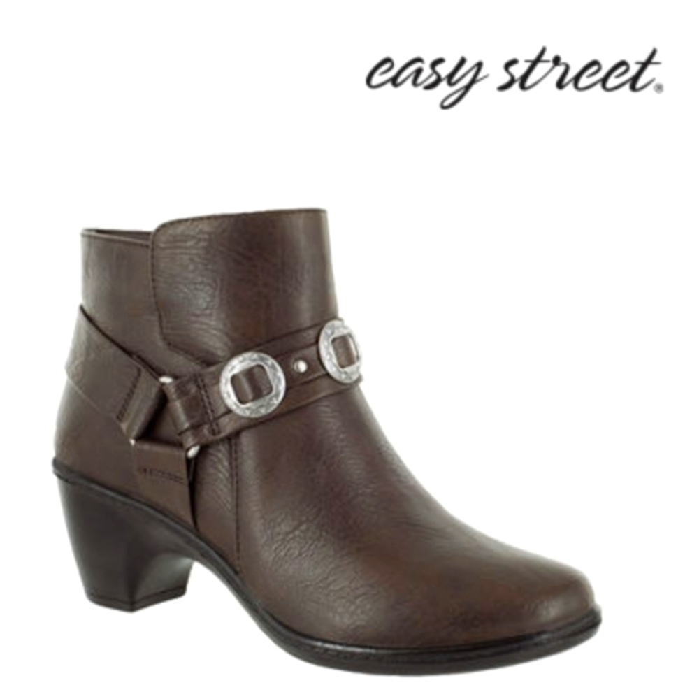 👣🟣EASY STREET Bailey Faux Leather Western Booties, footwear, shoes, Boot